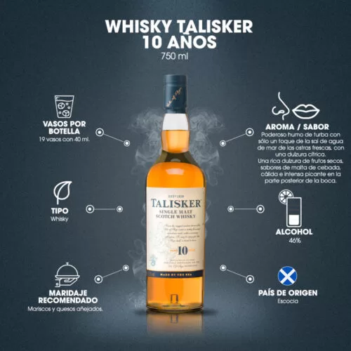 Whisky Talisker 10 Años 750 ml.