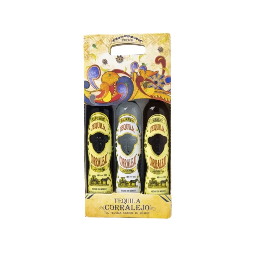 Tequila Corralejo Blanco, Reposado, Añejo 100 ml. c/u