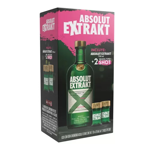 VODKA ABSOLUT EXTRAKT 700 ml.+ 2 SHOTS