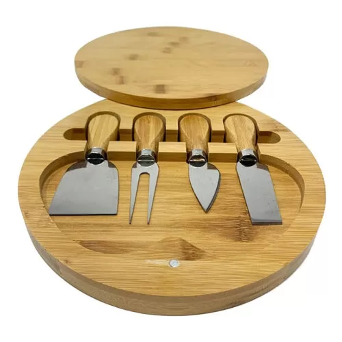 TABLA DE QUESOS REDONDA CON 4 ACCESORIOS