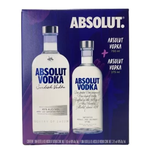 Vodka Absolut Azul 750 ml. + 375 ml.