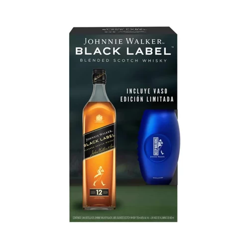 Whisky Johnnie Walker Black Label 750 ml. + Vaso NFL