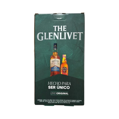 Whisky The Glenlivet Founders 750 ml. + Chivas Regal Extra 13 Años Sherry 375 ml.