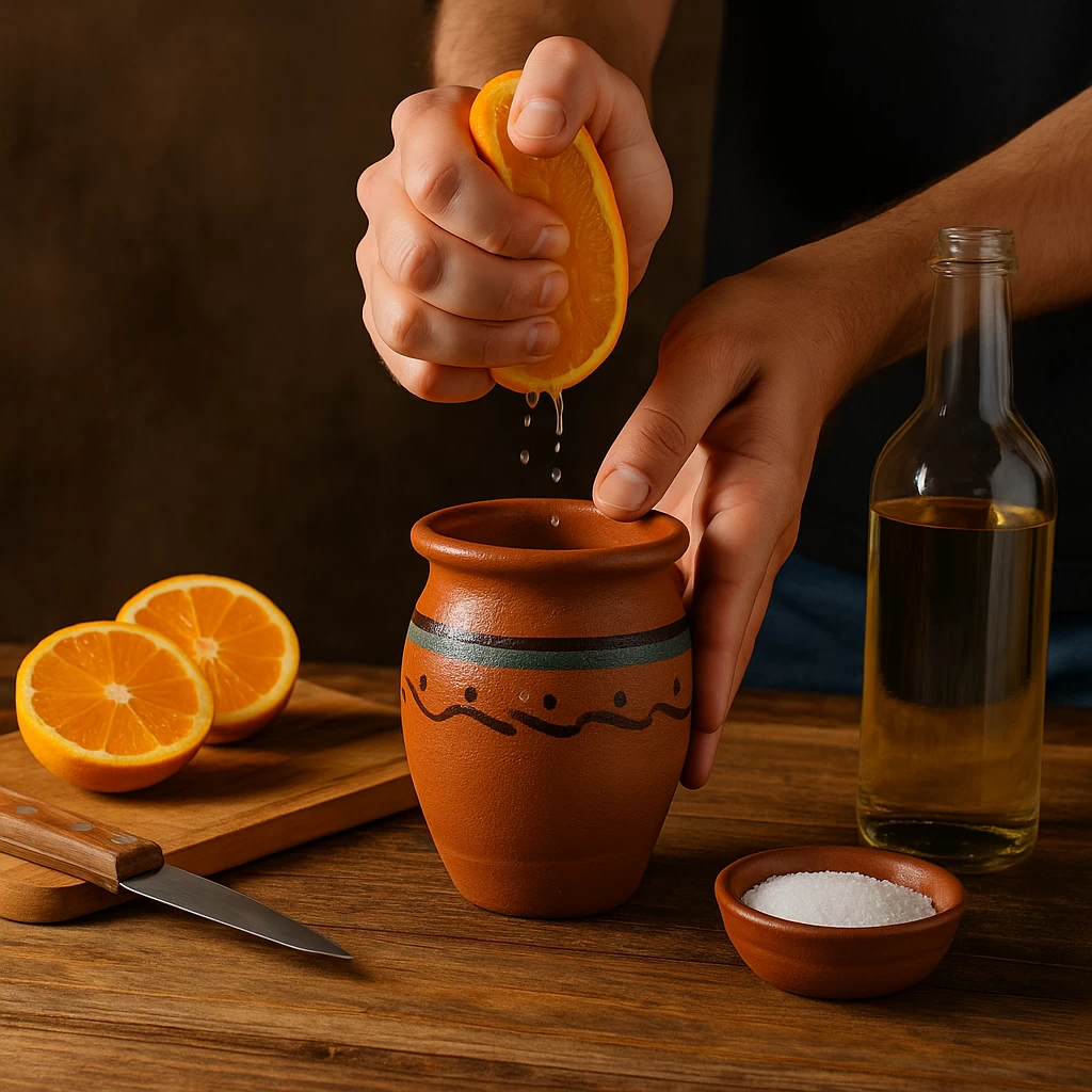 Preparación paso a paso de un cantarito de tequila