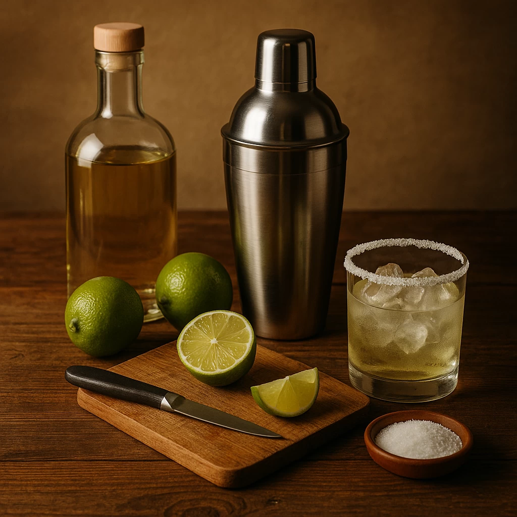 Ingredientes para preparar margarita de tequila en casa