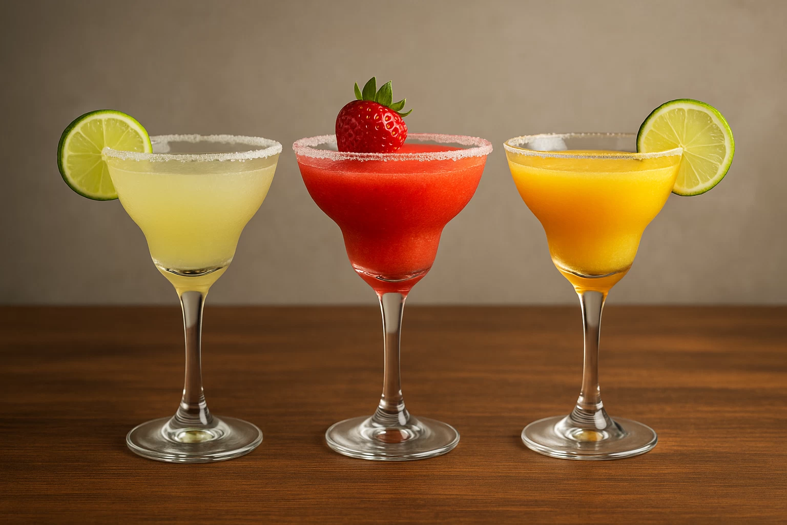 Variantes de margarita: clásica, fresa y mango